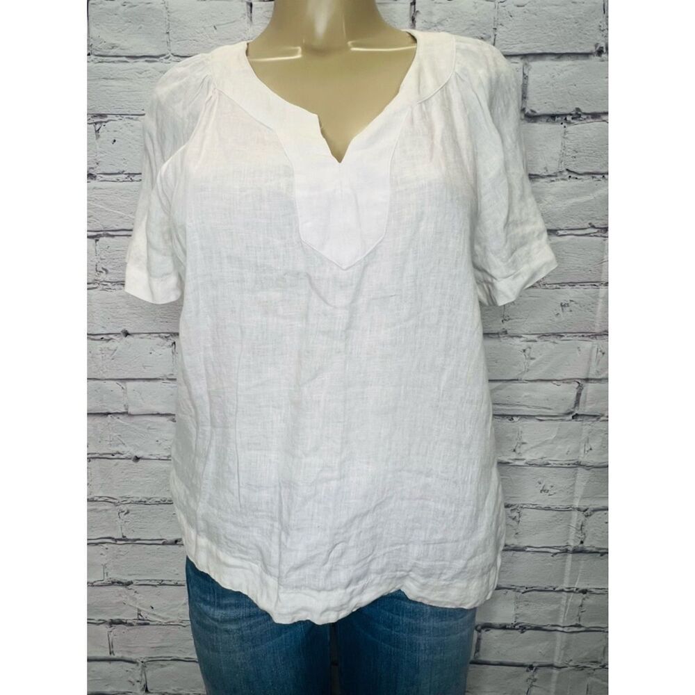 J. Crew Ivory Short Sleeve Blouse